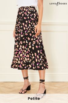 Love & Roses Pleated Midi Skirt