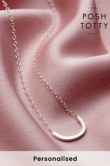 Personalised Curve Necklace by Posh Totty Designs (P68918) | £52