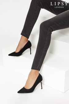 Lipsy Black Wide FIt Comfort Mid Heel Court Shoes (P69028) | £43