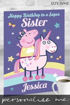 Personalised Peppa Pig Giant A3 Card by Izzy Rose
