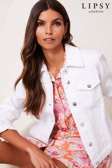Lipsy White Classic Fitted Denim Jacket (P69958) | £42