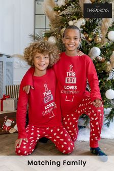Threadboys Long Sleeve Cotton Matching Family Christmas Pyjama Set