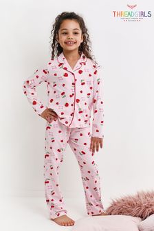 Threadgirls Pink Long Sleeve Button Through Pyjama Set (P70232) | £22