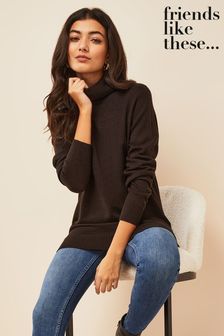 Friends Like These Super Soft Ribbed High Neck Jumper