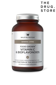 Wild Nutrition Food Grown Vitamin C  Bioflavonoids Jar 60 Capsules (P72341) | £21