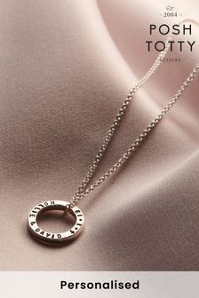 Personalised Mini Quote Circle Necklace by Posh Totty Designs (P72373) | £32