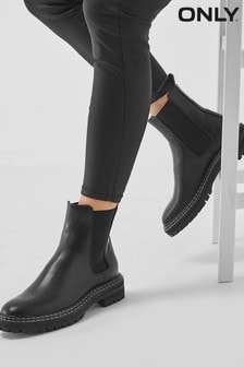Only Chunky Flat Chelsea Boots