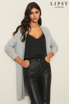 Lipsy Knitted Pleated Ribbed Cardigan