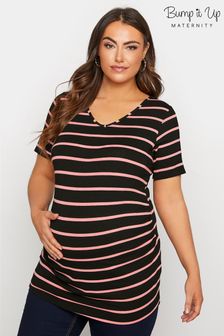 Bump It Up Maternity Short Sleeve Stripe T-Shirt