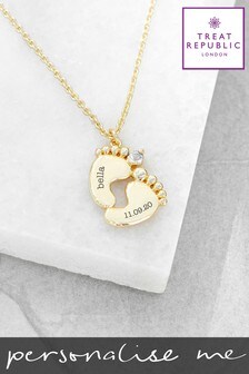Personalised Baby Feet Necklace by Treat Republic