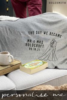 Personalised Couples Wedding Blanket by Solesmith