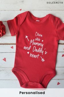 Personalised Valentine's Heart Babygrow by Solesmith (P74922) | £19