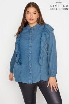 Yours Limited Frill Chambray Shirt