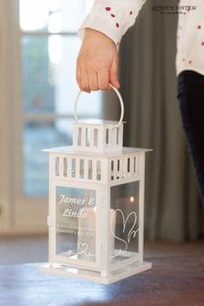 Personalised White Couple's Lantern by Jonny's Sister