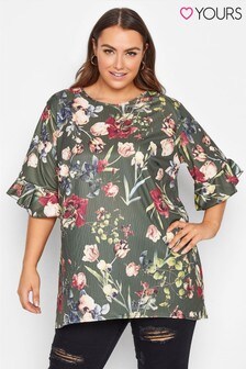 Yours 3/4 Sleeve Floral Print Tunic