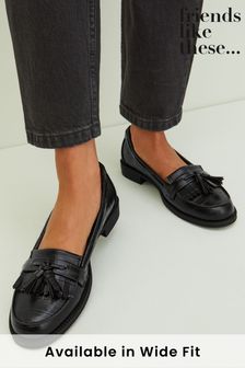 Friends Like These Black Regular Fit Tassel Loafer (P76689) | £26