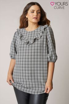 Yours Limited Chevron Frill Check Top
