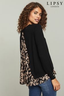 Lipsy Knitted Woven Back Jumper