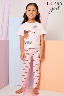 Lipsy Mini Short Sleeve Legging Pyjama Set