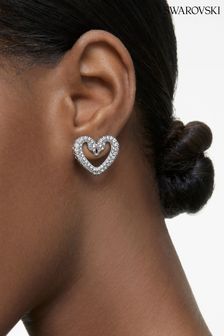 Swarovski Crystal Studded Heart Earrings