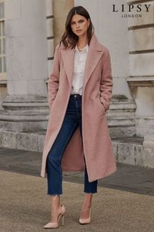 next pink boucle coat