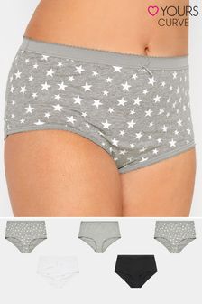 Yours Curve 5 Pack Oversize Star Full Briefs