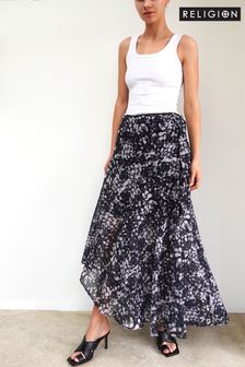 Religion Floaty Maxi Wrap Skirt In A Selection Of Prints