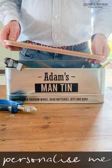 Personalised Man Tin With Wooden Lid by Jonny's Sister