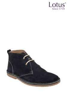 Lotus Footwear Navy Leather Casual Boots