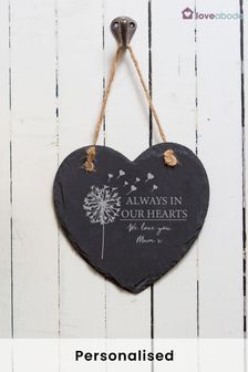 Personalised Always in Our Hearts Slate Sign by Loveabode