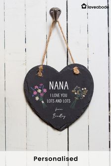 Personalised Bouquet of Love Slate Sign by Loveabode