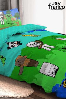 Jay Franco Minecraft Single Bed Set- Duvet Cover, Pillowcase & Fitted Sheet