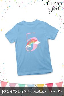 Personalised Lipsy Birthday Celebration Age 5 Kid's T-Shirt (P88056) | £16