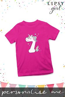 Personalised Lipsy Birthday Celebration Age 7 Kid's T-Shirt (P88061) | £16