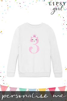 Personalised Lipsy Birthday Celebration Age 3 Kid's Sweatshirt (P88715) | £23