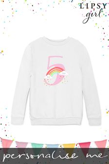 Personalised Lipsy Birthday Celebration Age 5 Kid's Sweatshirt