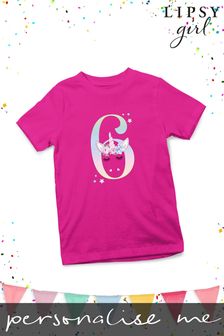 Personalised Lipsy Birthday Celebration Age 6 Kid's T-Shirt (P88726) | £16