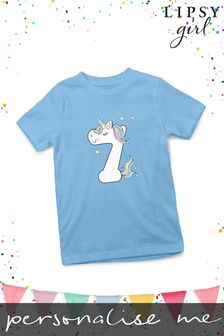 Personalised Lipsy Birthday Celebration Age 7 Kid's T-Shirt (P88730) | £16