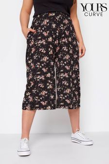 Yours Curve Scatter Ditsy Jersey Culottes