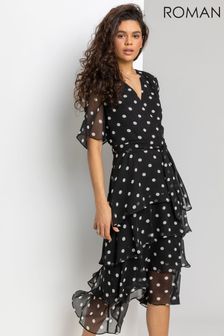 Buy Women's Black Roman Spots Dresses Online | Next UK