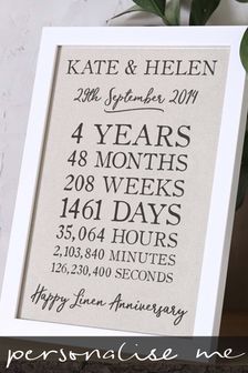 Personalised Linen Time Print by No Ordinary Gift