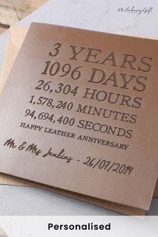 Personalised Leather Time Card by No Ordinary Gift