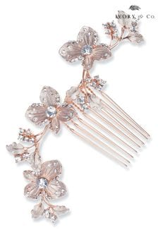 Ivory & Co Crystal Enamelled Floral Fairytale Comb