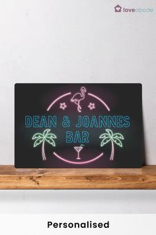 Personalised Neon Look Bar Sign by Loveabode