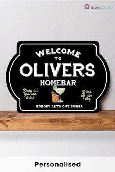 Personalised Welcome Home Bar Sign by Loveabode