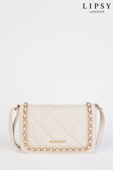 Lipsy Cream Quilted Chain Cross Body Bag (P91624) | £32