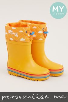 Personalised Yellow Welly Boots by My 1st Years