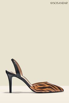 Sosandar Ciara Tiger Flame Leather Court Shoe