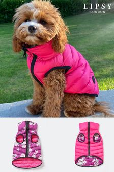 Lipsy Bright Pink Reversible Zip Dog Puffer Coat (P93206) | £18 - £24