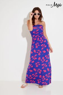 Pour Moi Pink Jersey Bandeau Split Maxi Dress (P93738) | £36